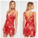 Free People Dresses | Free People Night Shimmer Sequin Red Nude Mini Dress Nwt 12 | Color: Red/Tan | Size: 12