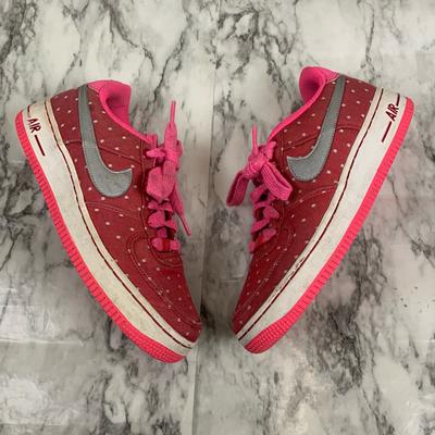Nike Shoes | Nike Air Force 1s Red White Nike Polka Dot Sneakers Shoes 5.5 Y / 7.5 Womens | Color: Pink/Red | Size: 7.5