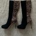 Jessica Simpson Shoes | Jessica Simpson Platform Black - Leopard Print Boots, Size 11 | Color: Black/Tan | Size: 11