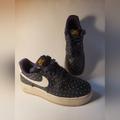 Nike Shoes | Blue And Gold Nike Air Force 1 Low Polka Dot Shoes Size 5 | Color: Blue/Gold | Size: 5