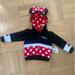 Disney Jackets & Coats | Minnie Mouse Hooded Jacket With Ears | Color: Black/Red | Size: 12mb