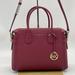 Michael Kors Bags | Michael Kors Mercer Medium Tz Belted Satchel Crossbody Bag | Color: Gold/Purple | Size: Medium