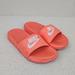 Nike Shoes | Nike Women's Benassi Just Do It Slide Sandals Size 8 Sunset Orange Spellout Logo | Color: Orange/White | Size: 8