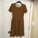 Lularoe Dresses | Nwot Lularoe Large Amelia Dress - Brown And Gold - Knee Length With Pockets | Color: Brown/Gold | Size: L