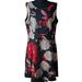 Nine West Dresses | Nine West Black Floral Size 14 Sleeveless A Line Dress | Color: Black/Red | Size: 14
