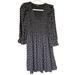 Madewell Dresses | Madewell Long Sleeve Dress Size S Polka Dots Stretch Top | Color: Black/Tan | Size: S