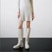 Zara Shoes | Nwt Knee High Lug Sole Cream Chunky Boots | Color: Cream/White | Size: 9