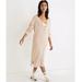 Madewell Dresses | Nwt Madewell Ribbed Knit Henley Maxi Oversized Pajama Dress Size Xs | Color: Cream/Tan | Size: Xs