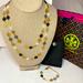 Tory Burch Jewelry | Nwot Tory Burch Long/Doubled Necklace & Bracelet Set | Color: Black/Gold | Size: Os