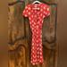 Madewell Dresses | Madewell Red Daisy Print Wrap Dress. Size Small | Color: Gold/Red | Size: S