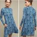 Anthropologie Dresses | Anthropologie Maeve "Myra" Mock Neck Dress Size M | Color: Blue/White | Size: M