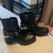 Nine West Shoes | Nine West Black Quinda Lug Sole Booties Size 9m | Color: Black/Silver | Size: 9