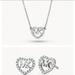 Michael Kors Jewelry | New Michael Kors Crystal Heart Necklace And Earrings Set | Color: Silver | Size: Os