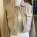 Anthropologie Jackets & Coats | Nwt Anthropologie Pilcro Boyfriend Denim Crop Jacket. Detailed Colored Stiching | Color: Cream/Pink | Size: Xs