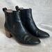 Madewell Shoes | Madewell Black Leather Heeled Ankle Boots | Color: Black/Brown | Size: 7.5