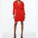 Zara Dresses | Nwot Zara Ruffles Smocked Waist Long Sleeves Red Dress | Color: Red | Size: M