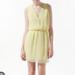 Zara Dresses | Nwot Zara Yellow Chiffon Mini Dress, Open Back, Size Small | Color: Yellow | Size: S