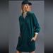 Anthropologie Dresses | Nwt Anthropologie Saturday Sunday Teal Velvet Rosalind Dress Oversized Xs | Color: Blue/Green | Size: Xs