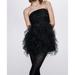 Zara Dresses | Nwt Zara Black Mini Dress W/ Tulle Ruffles Small | Color: Black | Size: S