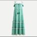 J. Crew Dresses | Nwt J Crew Gingham Scallop Embroidered Tiered Spaghetti Strap Beach Maxi Dress | Color: Green/White | Size: S