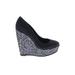 Schutz Wedges: Slip-on Platform Cocktail Black Shoes - Women's Size 8 - Round Toe