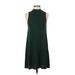 Topshop Casual Dress - A-Line Mock Sleeveless: Green Print Dresses - Women's Size 4