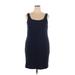 Old Navy Casual Dress - Mini Scoop Neck Sleeveless: Blue Solid Dresses - Women's Size 2X-Large