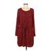 Gap Casual Dress - Mini Scoop Neck Long sleeves: Red Dresses - Women's Size Medium