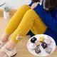 Legging slim en tricot avec nœud pour bébé fille couleur unie nouveauté 2023