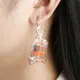 Boucles d'oreilles en résine pour femme poisson rouge requin fille sac d'eau transparente