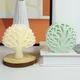 Moule en silicone d'arbre de lieux plats forme d'arbre rond arbre de vie bougie gypse résine