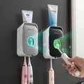 Distributeur automatique de dentifrice mural presse-dentifrice porte-brosse à dents sans poinçon