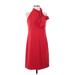 Vince Camuto Casual Dress - Party High Neck Sleeveless: Red Print Dresses - Women's Size 4