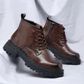 Stivali in pelle uomo fondo spesso Tooling Retro Classic British Style Boot Business scarpe con