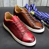 Lässige Derby-Schuhe für Herren aus echtem Rindsleder, handgefertigt, klassische Schnür-Schlangenmuster, modische Turnschuhe für den Straßengeschäft