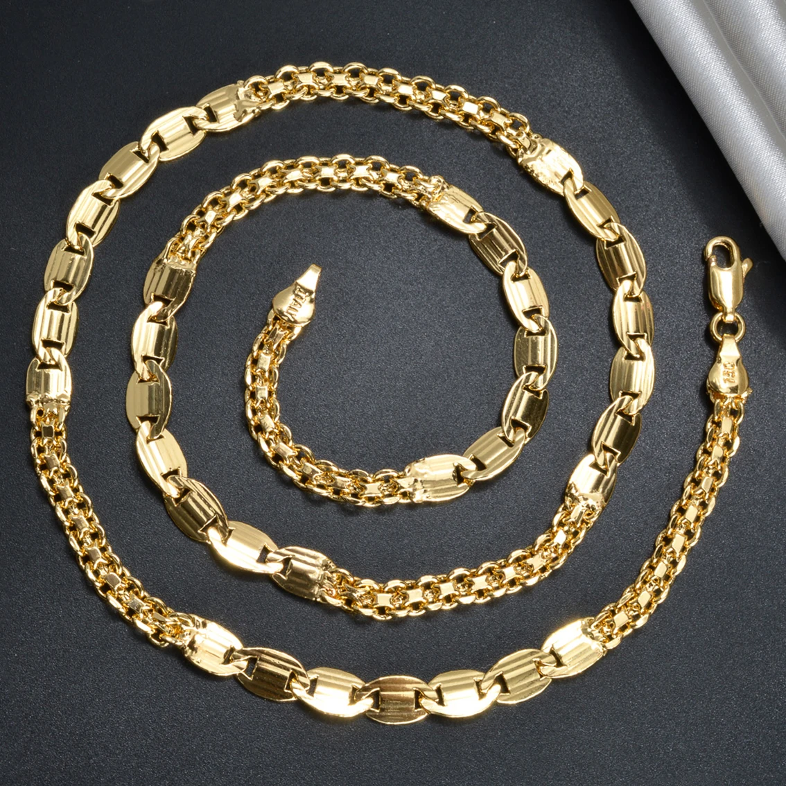 Sunny Jewelry Hip Hop Kette Halskette für Männer Frauen Basic Punk Kupfer Long Lock Choker Kette Halskette Party Mode Schmuck Geschenke