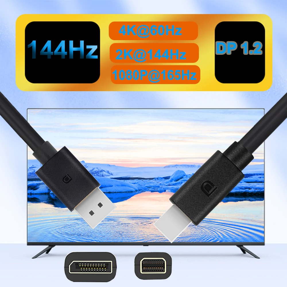 144Hz Mini-Displayport zu Displayport-Kabel 3m 4k 60Hz hdr bidirektion aler Mini-Displayport zu DP oder Displayport zu Mini-DP-Kabel Image