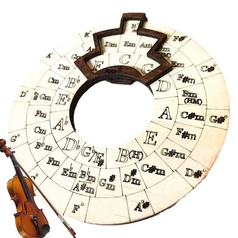Circle Of Fifths Wheel Holz-Akkord-Werkzeuge, Circle Wheel, erweitern Sie Ihre Spielfähigkeit, Liederschreiben und Musikerkundung, ein Muss