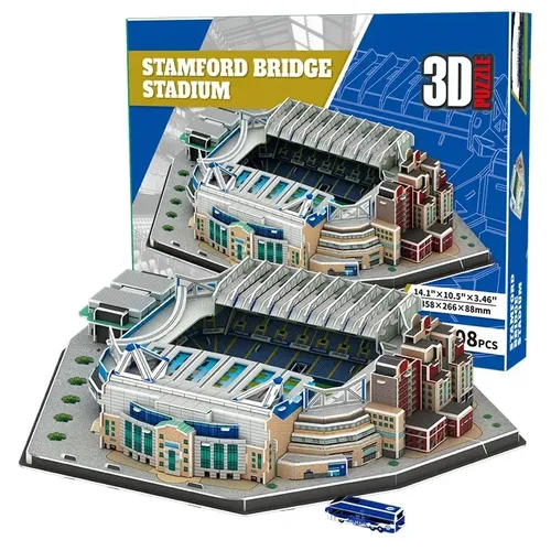 DIY Chelsea Stamford Brücke Fußballs tadion 3D Stereo Puzzle Modell sz