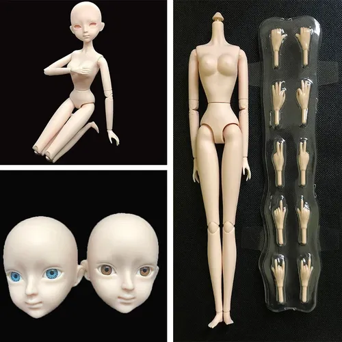 30cm Puppe Make-Up Kopf Körper 28 Bewegliche Gelenke DIY Puppen Modell Kinder Mädchen Puppe
