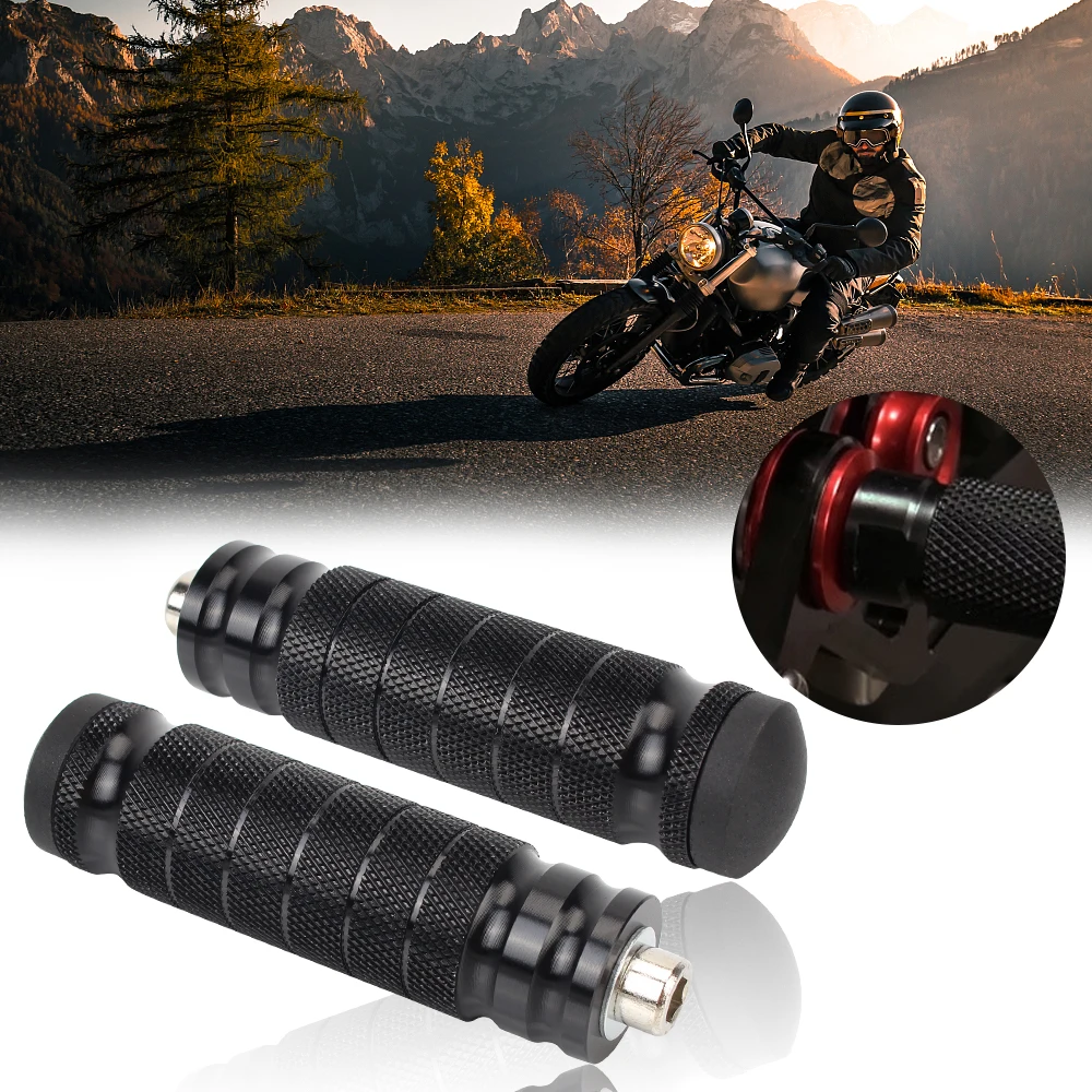 Fuß stütze Heringe Motorrad hinten Fußstützen Motorrad Hinterrad Fußrasten Fußstützen 2 stücke Gewinde hinten Set Pedale Universal CNC Image