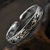 Klassische Retro Mode Silber Farbe Lotus Blume Armband für Frauen Ethnischen Stil Lotus Blatt Armband Retro Offene Armband Schmuck