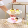 2 Tier Dessert Gebäck Teller Rack Dekoration Landschaft liefert Keks Display Platte für Tee-Party
