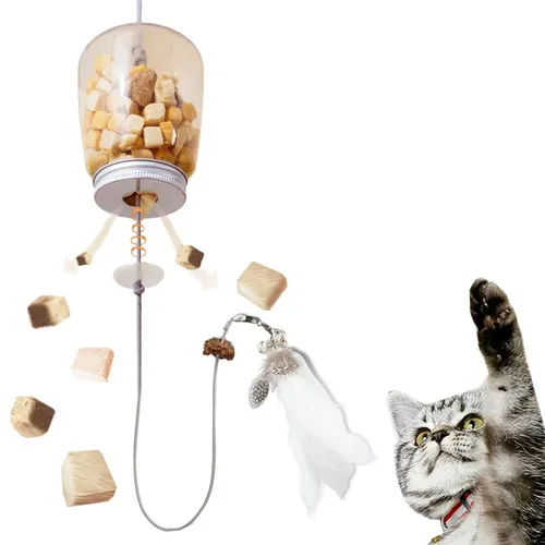 Katzen spielzeug interaktive Katzen lecken Futter Feder spielzeug mit Glocke hängende Tür Kratz seil