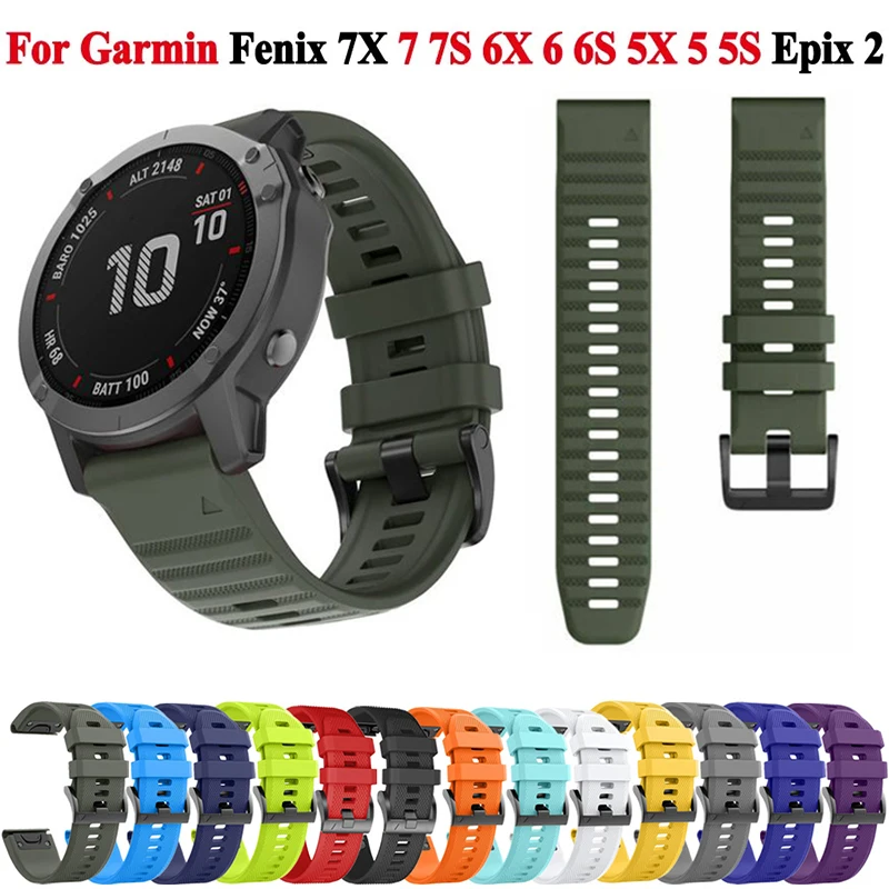 20mm 22mm 26mm Silikon Outdoor Sport gurt für Garmin Fenix 7 7x7s 6x6s 5x5s Pro Ersatz band für Vorläufer 945 935 735 Image