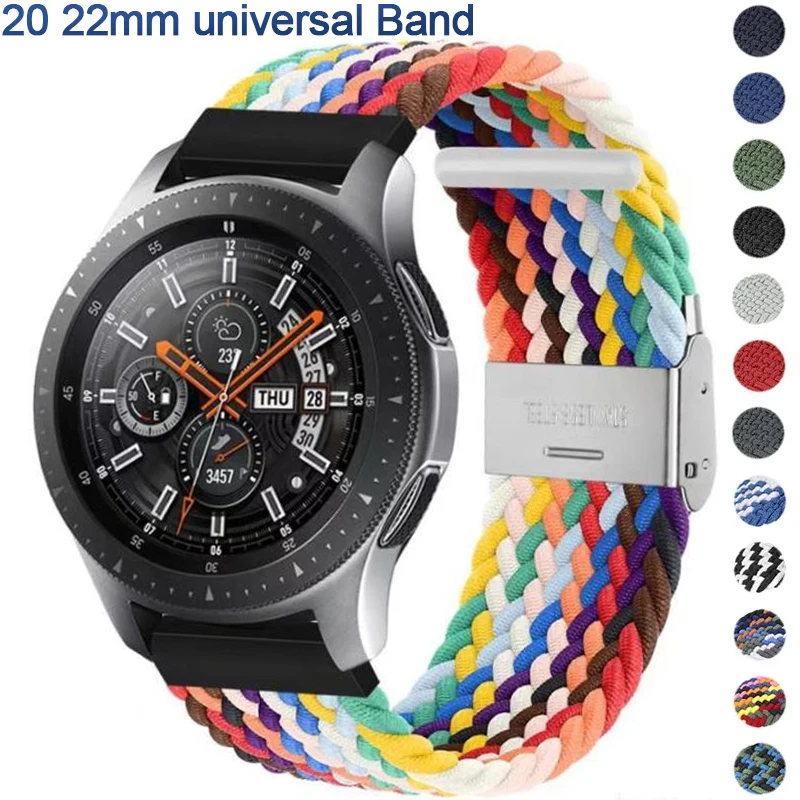 20 mm 22 mm Band für Samsung Galaxy Watch 5/5 Pro, geflochtenes Solo-Loop-Armband aus Nylon für Galaxy Watch 4/4 Classic 42 46 mm Amazfit GTS 2 Image