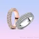 2023 neue Silber ringe Pandora Pave dreireihige Pflaster zweireihigen Ring für Frauen trend ige