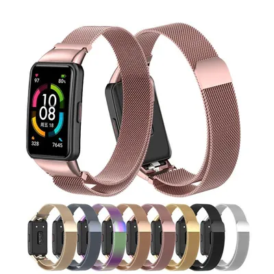 Magnets ch laufe für Huawei Band 6/6 Pro Huawei Band6 Smartwatch Correa Metall Edelstahl Armband Ehren band 6 Riemen Image