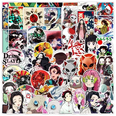 50 Stück Anime Demon Slayer Aufkleber Kamado Tanjirou Aufkleber Laptop Gitarre Koffer Aufkleber Kind Image