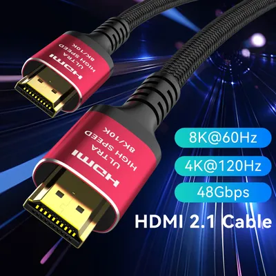 CYANMI 8K HDMI 2.1-Kabel, 48 Gbit/s, HDMI 8K geflochtenes Kabel-4K@120 Hz 8K@60 Hz, kompatibel mit Roku TV/PS5/PS4/HDTV/RTX 3080 3090